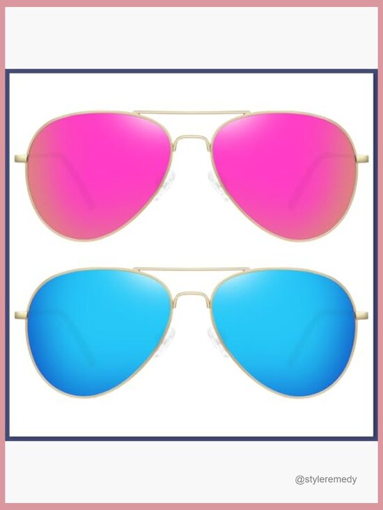 Polarized Aviator Sunglasses with Mirrored Lenses for Women Men main image 4